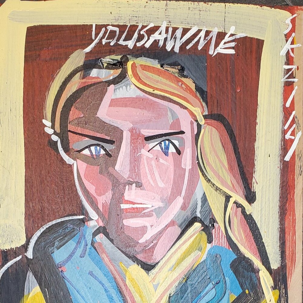 STEVE KEENE HANDPAINTED ORIGINAL Joni Mitchell 2014 on wood board 24 x 15